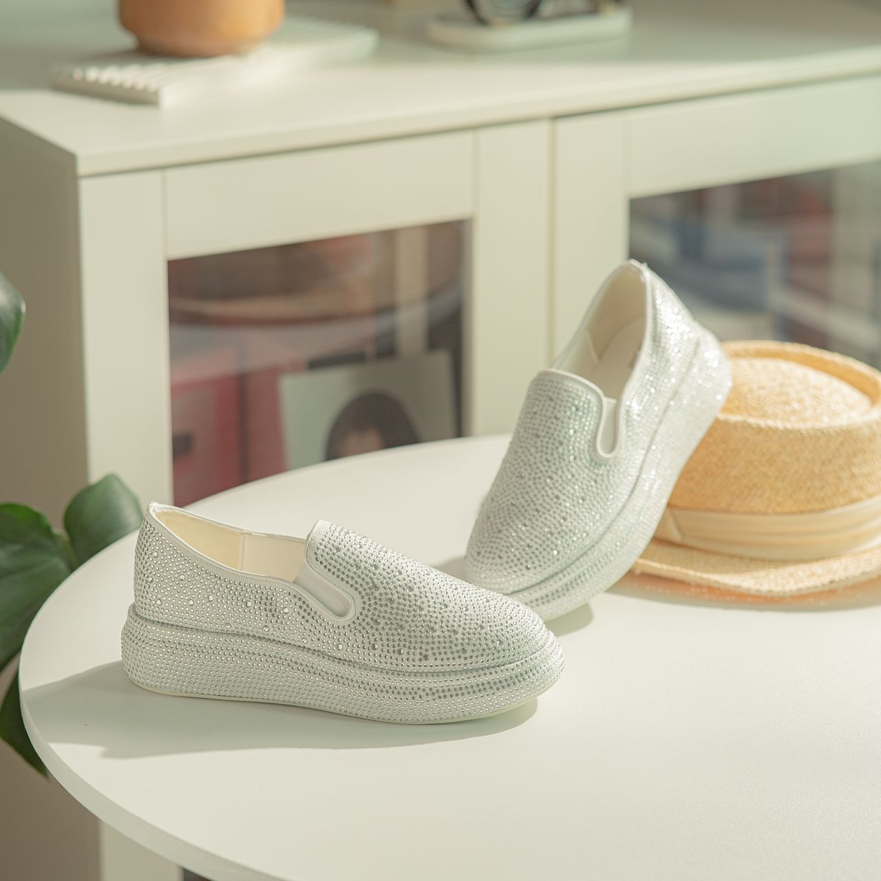 The Real Reason Rhinestone Slip On Sneakers Are Taking Over Your Feed